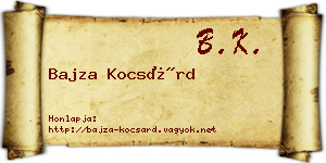 Bajza Kocsárd névjegykártya
